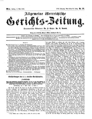 Allgemeine österreichische Gerichts-Zeitung Freitag 11. Mai 1866