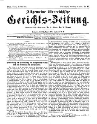 Allgemeine österreichische Gerichts-Zeitung Dienstag 29. Mai 1866