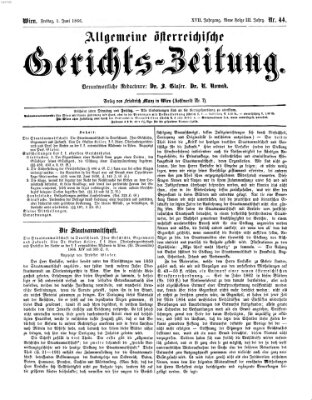 Allgemeine österreichische Gerichts-Zeitung Freitag 1. Juni 1866