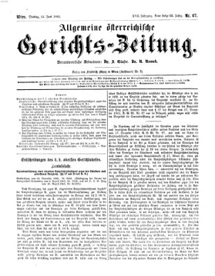 Allgemeine österreichische Gerichts-Zeitung Dienstag 12. Juni 1866