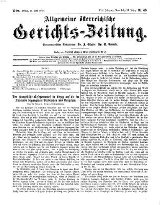 Allgemeine österreichische Gerichts-Zeitung Freitag 15. Juni 1866