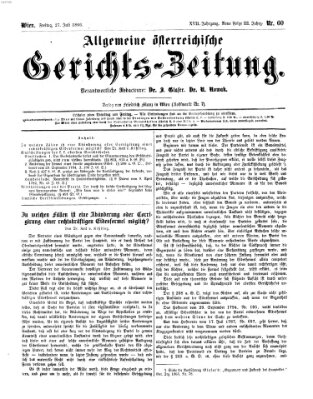 Allgemeine österreichische Gerichts-Zeitung Freitag 27. Juli 1866