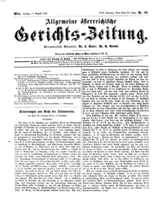 Allgemeine österreichische Gerichts-Zeitung Freitag 17. August 1866