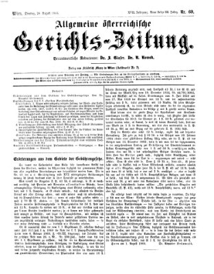 Allgemeine österreichische Gerichts-Zeitung Dienstag 28. August 1866