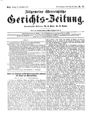 Allgemeine österreichische Gerichts-Zeitung Freitag 28. September 1866