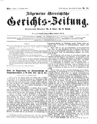 Allgemeine österreichische Gerichts-Zeitung Freitag 12. Oktober 1866