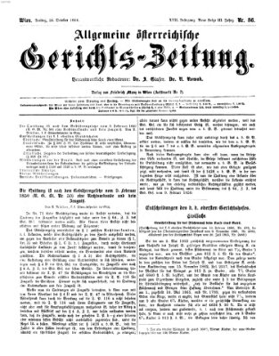 Allgemeine österreichische Gerichts-Zeitung Freitag 26. Oktober 1866
