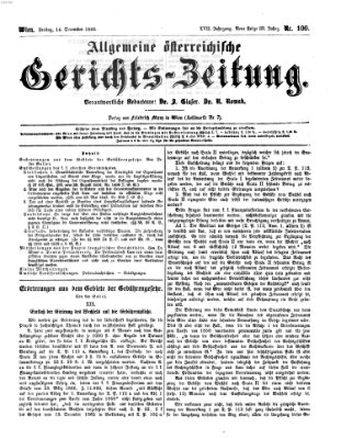 Allgemeine österreichische Gerichts-Zeitung Freitag 14. Dezember 1866