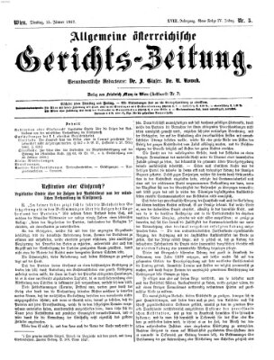 Allgemeine österreichische Gerichts-Zeitung Dienstag 15. Januar 1867