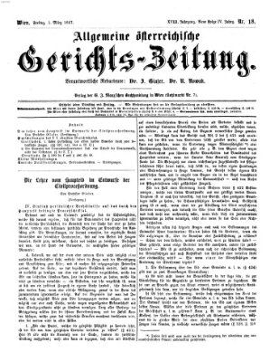 Allgemeine österreichische Gerichts-Zeitung Freitag 1. März 1867