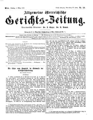 Allgemeine österreichische Gerichts-Zeitung Dienstag 5. März 1867