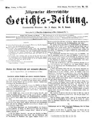 Allgemeine österreichische Gerichts-Zeitung Dienstag 19. März 1867