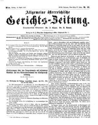 Allgemeine österreichische Gerichts-Zeitung Freitag 12. April 1867