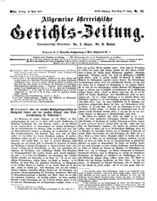 Allgemeine österreichische Gerichts-Zeitung Freitag 26. April 1867