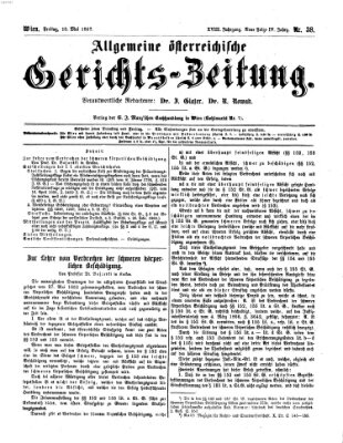 Allgemeine österreichische Gerichts-Zeitung Freitag 10. Mai 1867