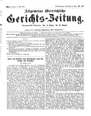 Allgemeine österreichische Gerichts-Zeitung Freitag 17. Mai 1867