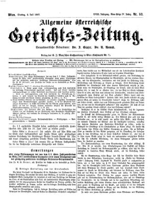 Allgemeine österreichische Gerichts-Zeitung Dienstag 2. Juli 1867