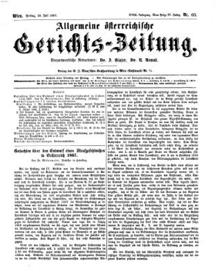 Allgemeine österreichische Gerichts-Zeitung Freitag 26. Juli 1867