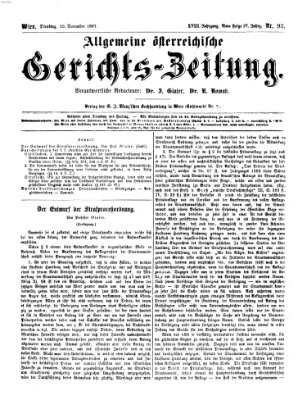 Allgemeine österreichische Gerichts-Zeitung Dienstag 19. November 1867