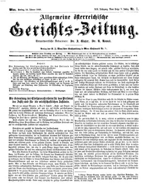 Allgemeine österreichische Gerichts-Zeitung Freitag 24. Januar 1868