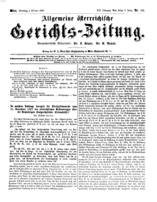 Allgemeine österreichische Gerichts-Zeitung Dienstag 4. Februar 1868