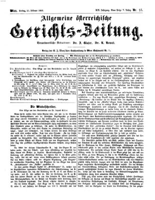 Allgemeine österreichische Gerichts-Zeitung Freitag 21. Februar 1868