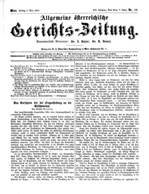 Allgemeine österreichische Gerichts-Zeitung Freitag 6. März 1868