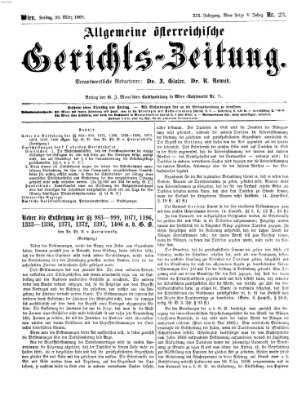 Allgemeine österreichische Gerichts-Zeitung Freitag 20. März 1868