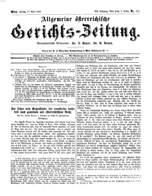 Allgemeine österreichische Gerichts-Zeitung Freitag 17. April 1868