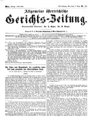 Allgemeine österreichische Gerichts-Zeitung Freitag 1. Mai 1868