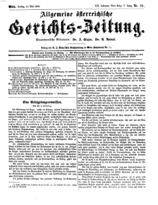 Allgemeine österreichische Gerichts-Zeitung Freitag 15. Mai 1868