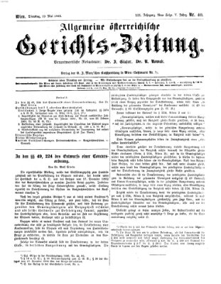 Allgemeine österreichische Gerichts-Zeitung Dienstag 19. Mai 1868