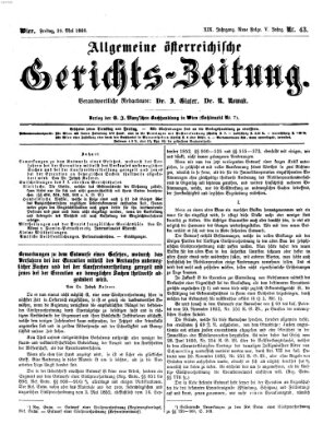 Allgemeine österreichische Gerichts-Zeitung Freitag 29. Mai 1868