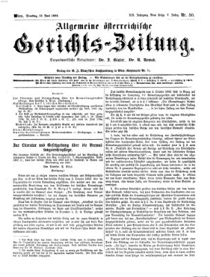 Allgemeine österreichische Gerichts-Zeitung Dienstag 23. Juni 1868