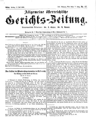 Allgemeine österreichische Gerichts-Zeitung Freitag 17. Juli 1868