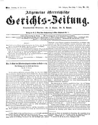 Allgemeine österreichische Gerichts-Zeitung Dienstag 21. Juli 1868