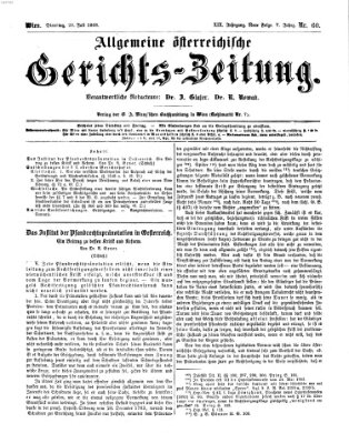 Allgemeine österreichische Gerichts-Zeitung Dienstag 28. Juli 1868