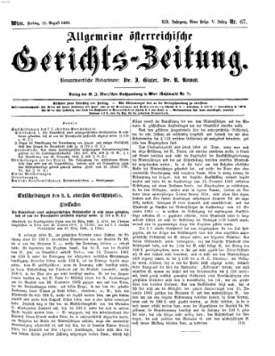 Allgemeine österreichische Gerichts-Zeitung Freitag 21. August 1868