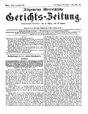 Allgemeine österreichische Gerichts-Zeitung Freitag 28. August 1868