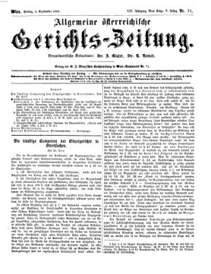 Allgemeine österreichische Gerichts-Zeitung Freitag 4. September 1868