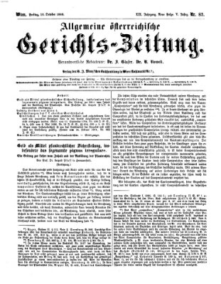 Allgemeine österreichische Gerichts-Zeitung Freitag 16. Oktober 1868