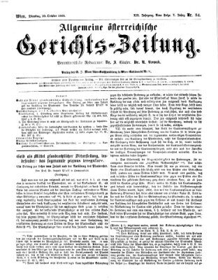 Allgemeine österreichische Gerichts-Zeitung Dienstag 20. Oktober 1868