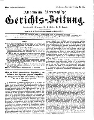 Allgemeine österreichische Gerichts-Zeitung Freitag 23. Oktober 1868