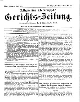 Allgemeine österreichische Gerichts-Zeitung Dienstag 27. Oktober 1868