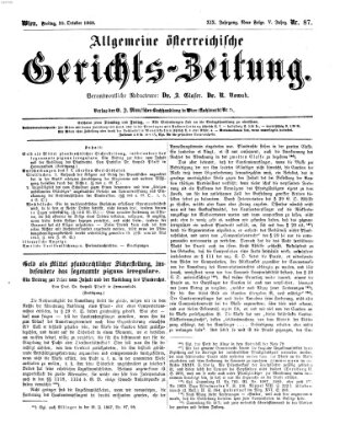 Allgemeine österreichische Gerichts-Zeitung Freitag 30. Oktober 1868