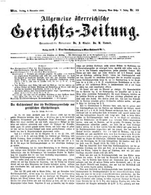 Allgemeine österreichische Gerichts-Zeitung Freitag 6. November 1868