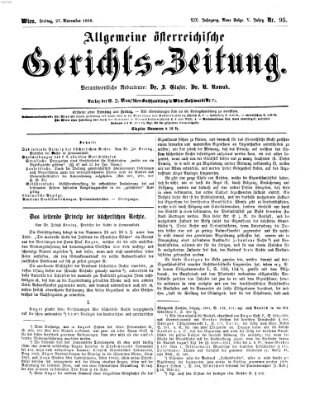 Allgemeine österreichische Gerichts-Zeitung Freitag 27. November 1868
