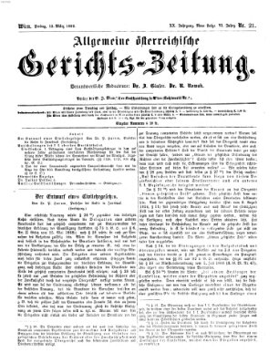 Allgemeine österreichische Gerichts-Zeitung Freitag 12. März 1869