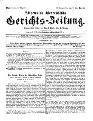 Allgemeine österreichische Gerichts-Zeitung Dienstag 30. März 1869