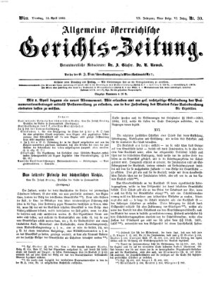 Allgemeine österreichische Gerichts-Zeitung Dienstag 13. April 1869